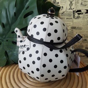 Kate Spade NWT  purse tea party teapot crossbody bag leather handbag